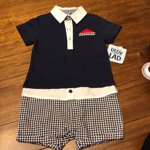 24M boys shirt/shorts onesie